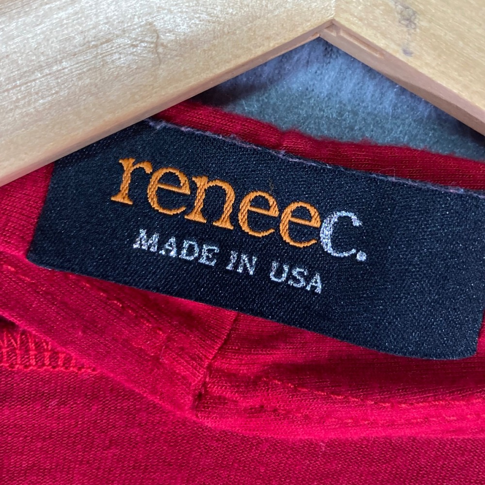 Renee C Red Open Front Cardigan Bamboo Blend Knit Top Small USA‎ Made - Picture 3 of 8